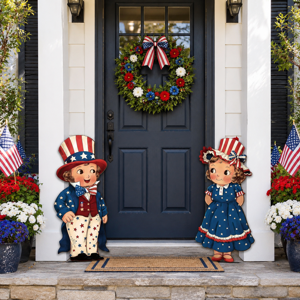 🇺🇸Patriotic Wooden Hanging Door Signs