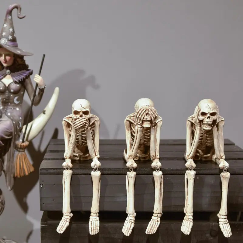 Statues Skeleton Collectible For Home Bookshelf Table Ledge Edge Decorative Crafts Ornaments