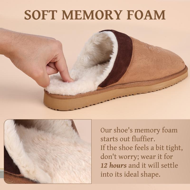Cowboy Boot Slippers for Mens, Western House Slippers Indoor and Outdoor Square Toe