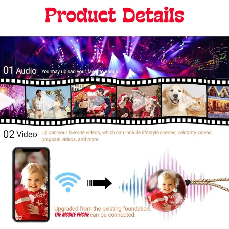 2.7 lnch Personalized Crystal 3D Memory Orb (BallVideo Player Upload Videos & Photos ) – A Gift That Lives Forever