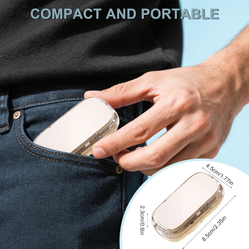 Japanese-Designed Adjustable Pill Splitter Box - Medicine Cutter for 1/4, 1/2 Doses | Portable Tablet Organizer(Fits Multiple Pill Sizes)
