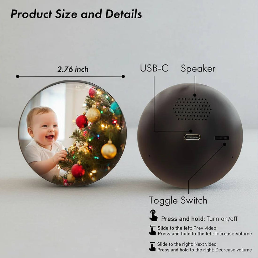 2.7 lnch Personalized Crystal 3D Memory Orb (BallVideo Player Upload Videos & Photos ) – A Gift That Lives Forever