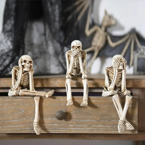 Statues Skeleton Collectible For Home Bookshelf Table Ledge Edge Decorative Crafts Ornaments