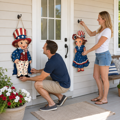 🇺🇸Patriotic Wooden Hanging Door Signs