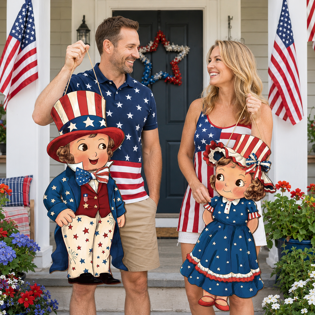 🇺🇸Patriotic Wooden Hanging Door Signs