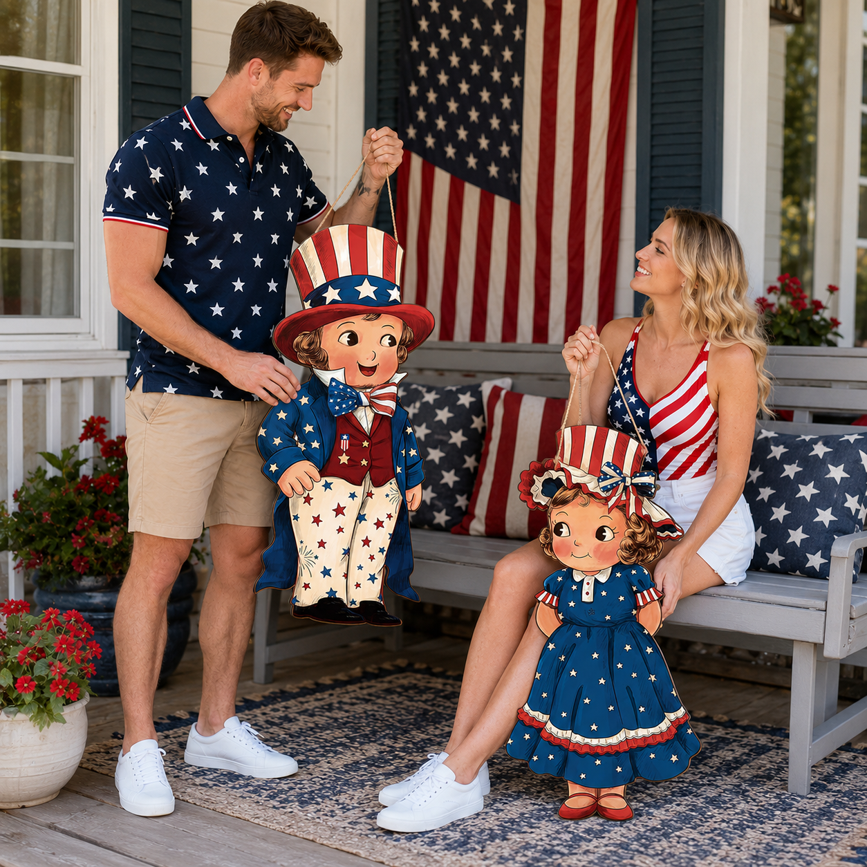 🇺🇸Patriotic Wooden Hanging Door Signs