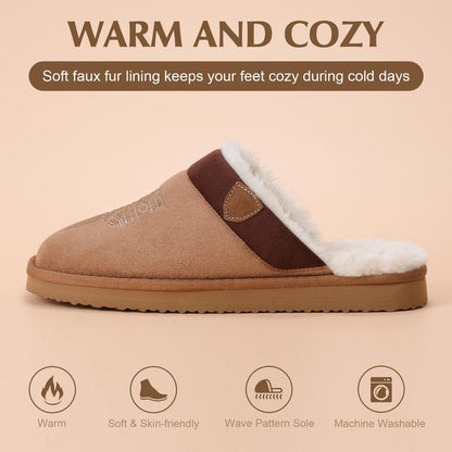 Cowboy Boot Slippers for Mens, Western House Slippers Indoor and Outdoor Square Toe