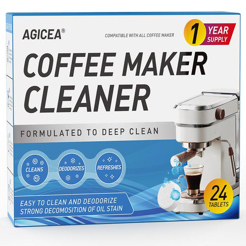 Coffee Machine Cleaner Descaler Tablets - 24 Pack, Deep Cleaning and Descaling for All Coffee Makers