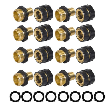 Hourleey Garden Hose Quick Connector, 3/4 Inch Male and Female Garden Hose Fitting Quick Connector
