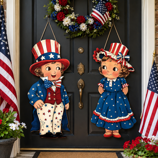 🇺🇸Patriotic Wooden Hanging Door Signs