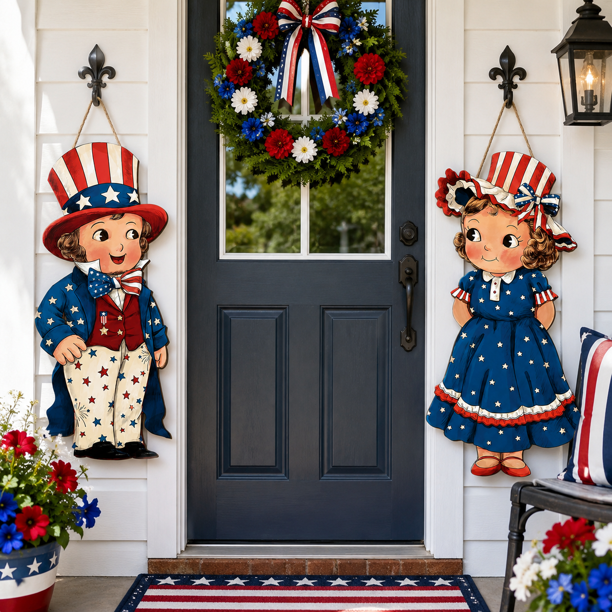 🇺🇸Patriotic Wooden Hanging Door Signs