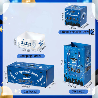 2026 Graduation Explosion Pop Gift Box 🎓 Surprise Bounce Cash Box Grad Party Gift Bag Set