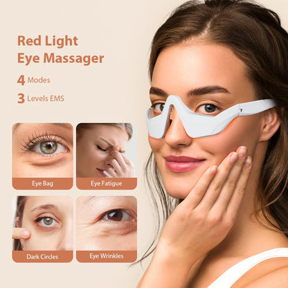 👁️Red EMS Eye Massager ET110N – Red Light Therapy Device for Dark Circles, Puffiness & Wrinkles