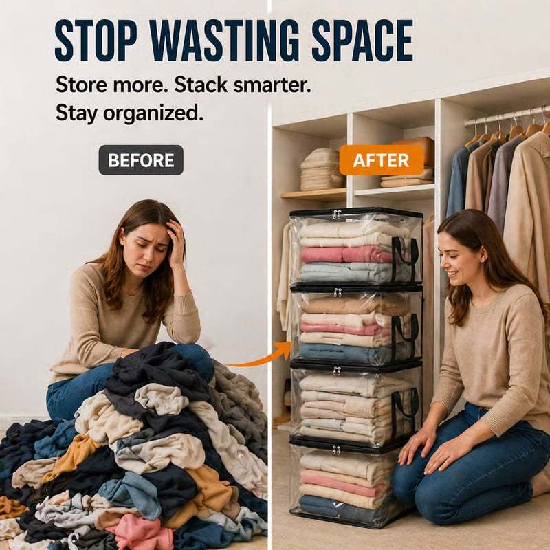 🎁 Mother's Day Sale 49% OFF📦Large Heavy-Duty Thick Clear Storage Bag for Clothes, Moving & Storage