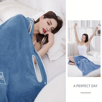 A Perfect Gift For Women Women's Solid Color Coral Fleece Bathrobe