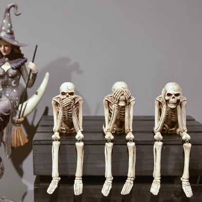 Statues Skeleton Collectible For Home Bookshelf Table Ledge Edge Decorative Crafts Ornaments