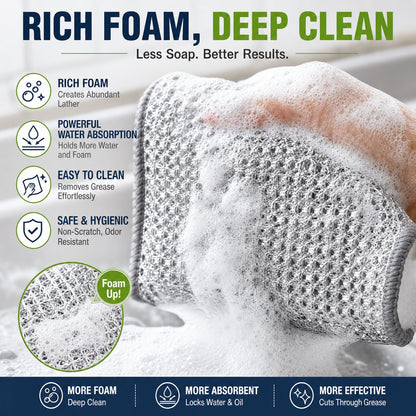 🧽10-Pack Reusable Non-Scratch Wire Dishcloths for Kitchen Cleaning