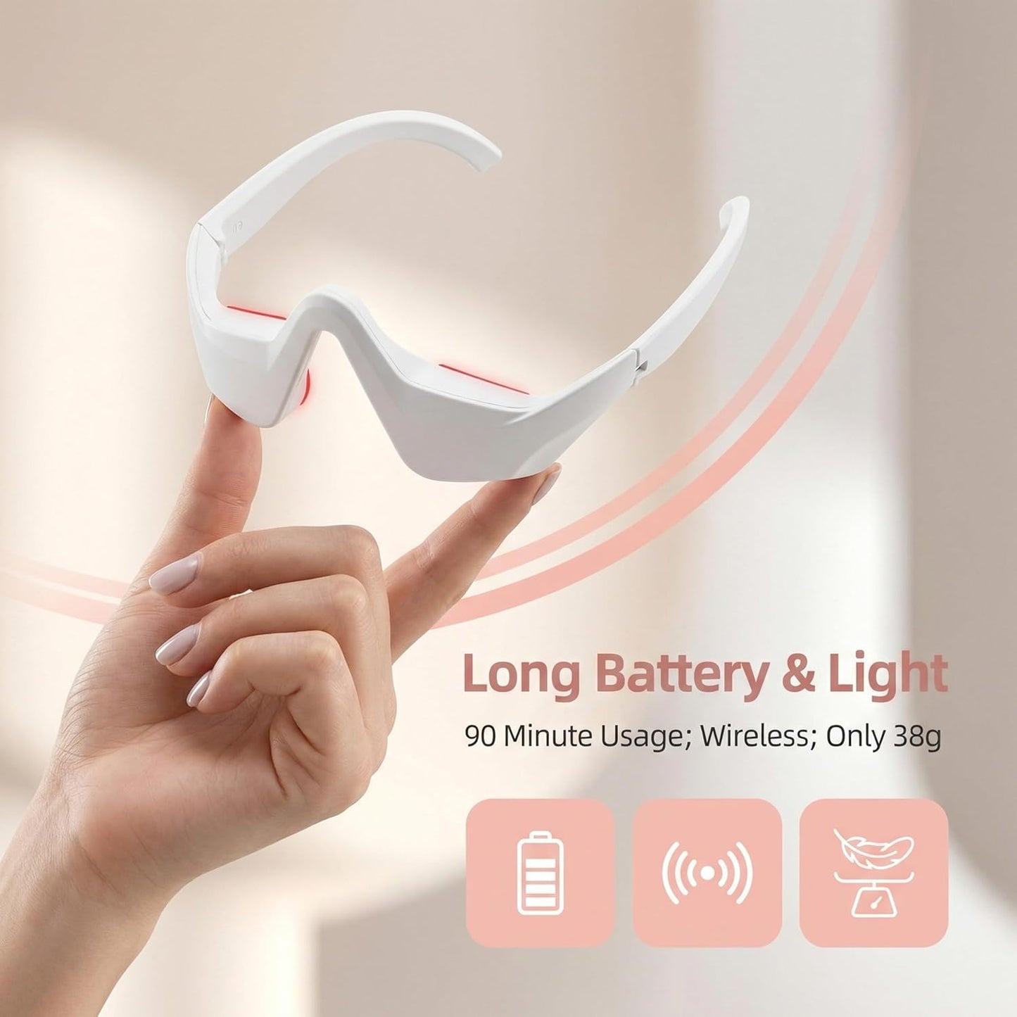 👁️Red EMS Eye Massager ET110N – Red Light Therapy Device for Dark Circles, Puffiness & Wrinkles