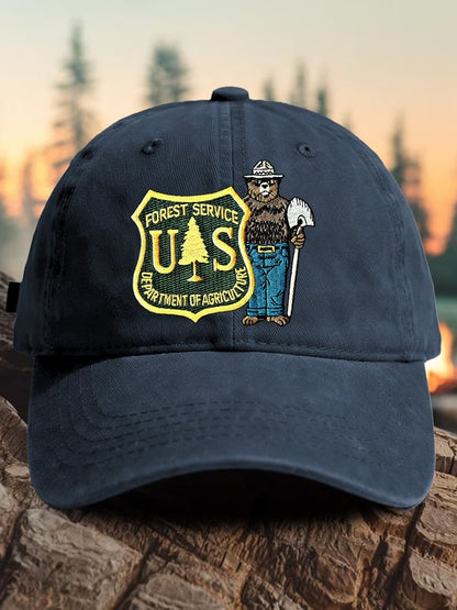 Retro Save The Forest Service Print Baseball Cap