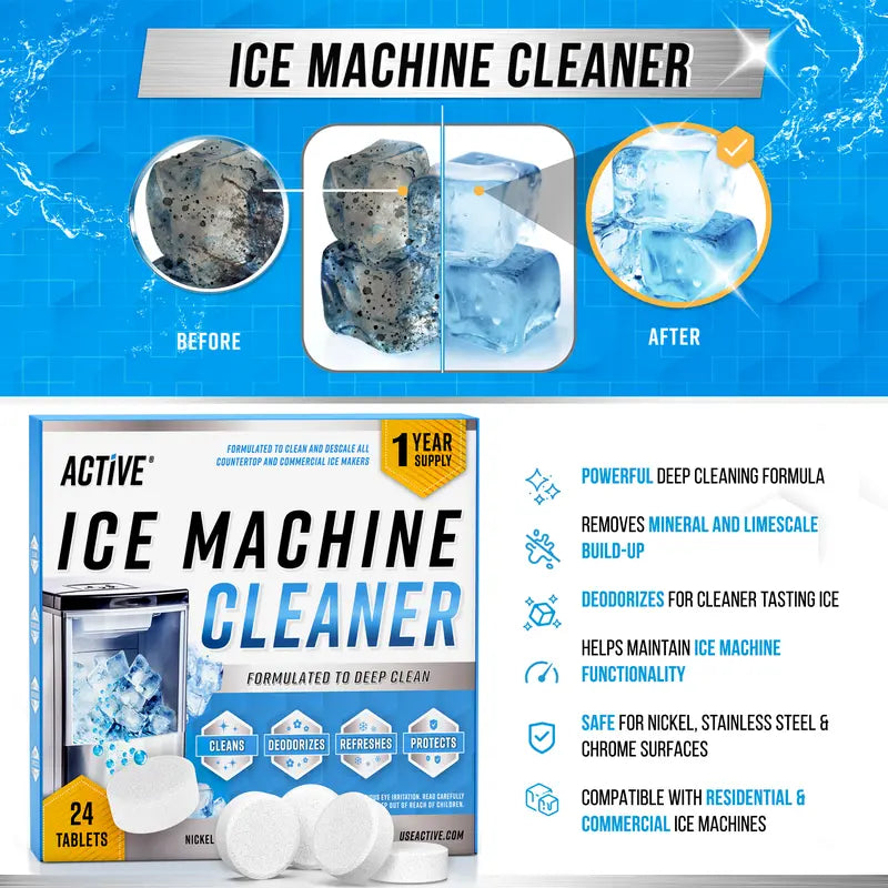 Coffee Machine Cleaner Descaler Tablets - 24 Pack, Deep Cleaning and Descaling for All Coffee Makers