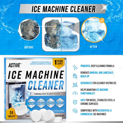 Coffee Machine Cleaner Descaler Tablets - 24 Pack, Deep Cleaning and Descaling for All Coffee Makers