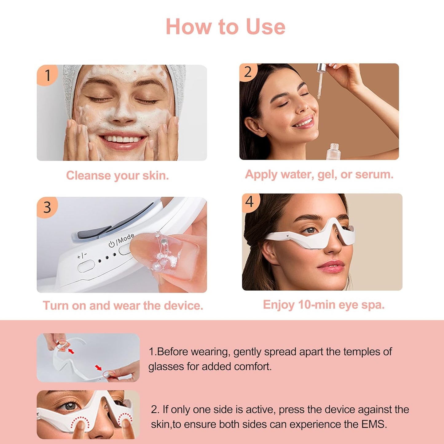 👁️Red EMS Eye Massager ET110N – Red Light Therapy Device for Dark Circles, Puffiness & Wrinkles