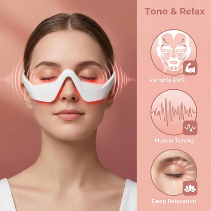 👁️Red EMS Eye Massager ET110N – Red Light Therapy Device for Dark Circles, Puffiness & Wrinkles