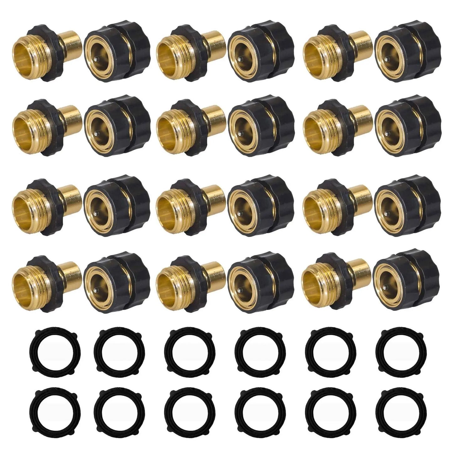 Hourleey Garden Hose Quick Connector, 3/4 Inch Male and Female Garden Hose Fitting Quick Connector