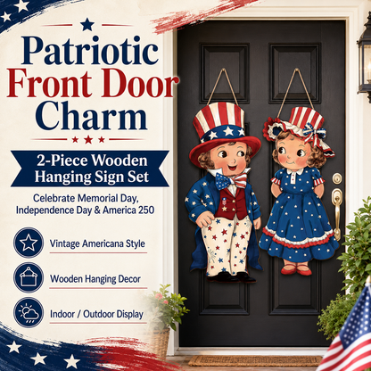 🇺🇸Patriotic Wooden Hanging Door Signs
