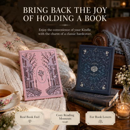Classic Hardcover Aesthetics Kindle Case  📚 Durable Library-Style Sleeve for a Real Book Feel ✨