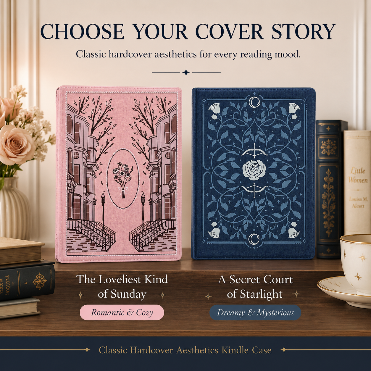 Classic Hardcover Aesthetics Kindle Case  📚 Durable Library-Style Sleeve for a Real Book Feel ✨