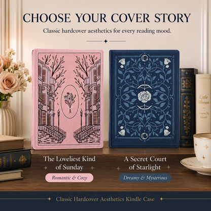 Classic Hardcover Aesthetics Kindle Case  📚 Durable Library-Style Sleeve for a Real Book Feel ✨