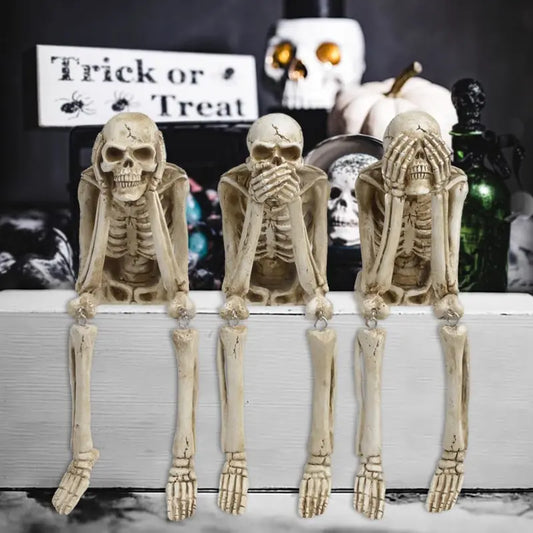 Statues Skeleton Collectible For Home Bookshelf Table Ledge Edge Decorative Crafts Ornaments