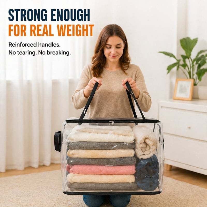 🎁 Mother's Day Sale 49% OFF📦Large Heavy-Duty Thick Clear Storage Bag for Clothes, Moving & Storage
