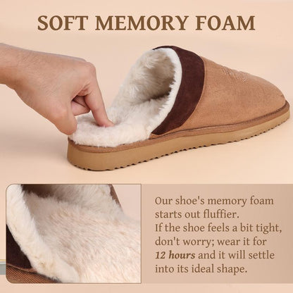 Cowboy Boot Slippers for Mens, Western House Slippers Indoor and Outdoor Square Toe