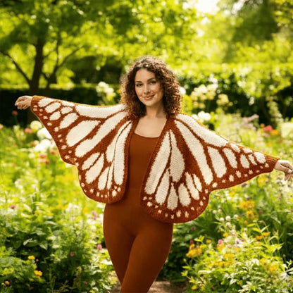 🔥LAST DAY 50% OFF - 🌟🦋 Monarch Butterfly Cardigan – Handcrafted Statement Piece