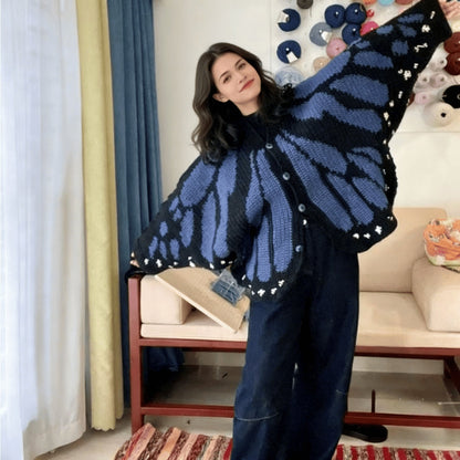 🔥LAST DAY 50% OFF - 🌟🦋 Monarch Butterfly Cardigan – Handcrafted Statement Piece