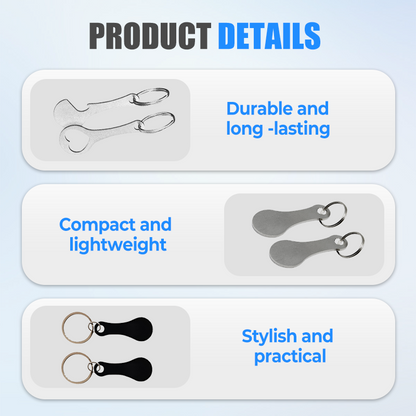 2 Pieces Stainless Steel Shopping Trolley Token Keyrings